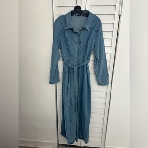 Denim Long Sleeve Maxi Dress